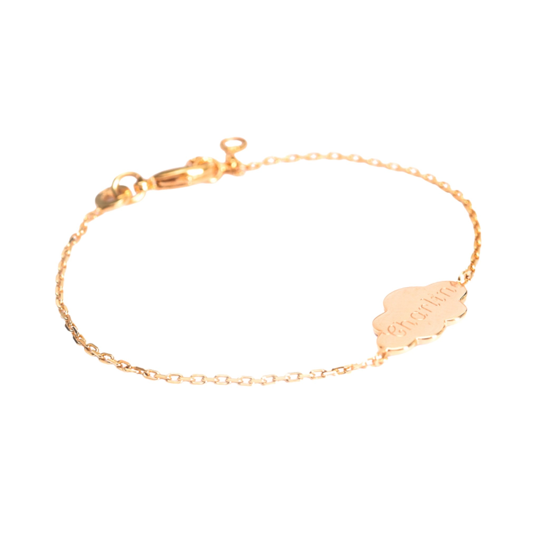 Bracelet Personnalisé Femme - Chaîne et Nuage - Plaqué Or 18K