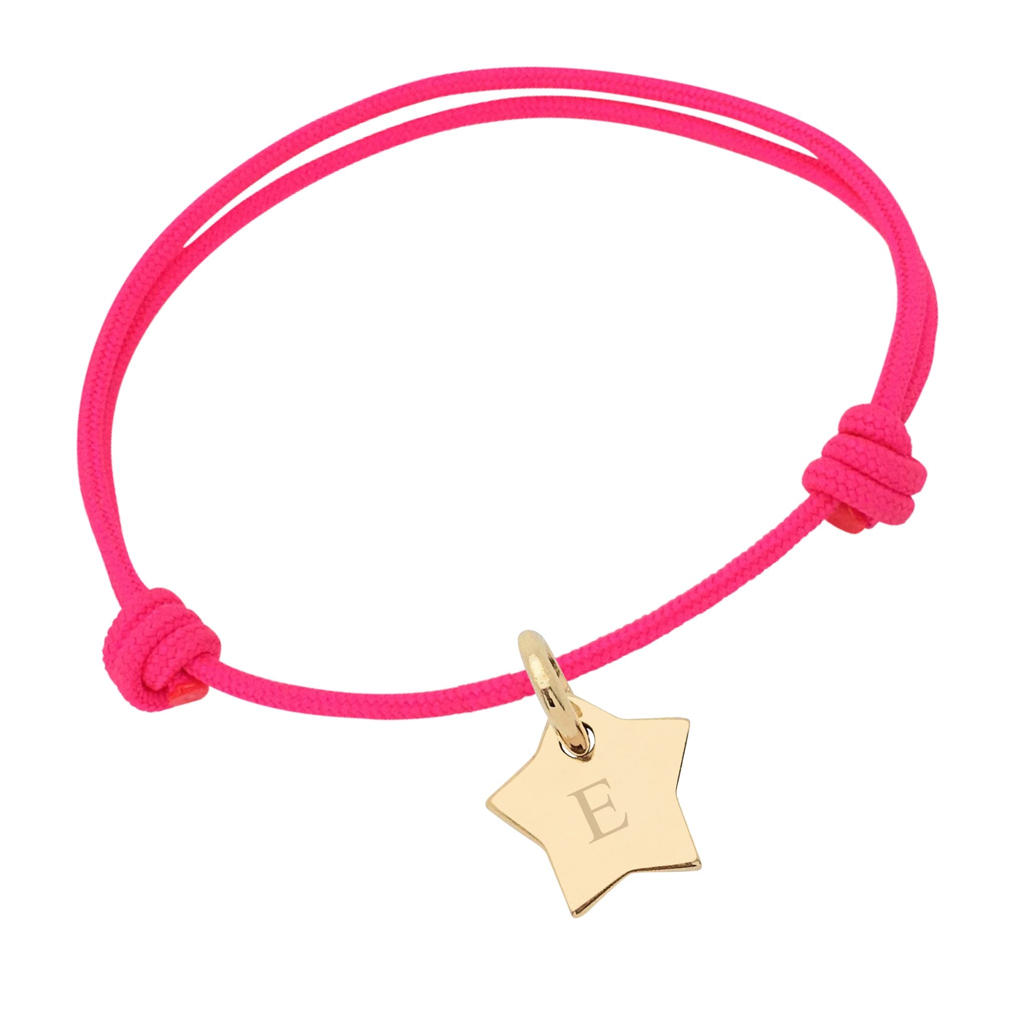 Bracelet Enfant Personnalisé - Cordon & Petite Étoile - Plaqué Or 18K