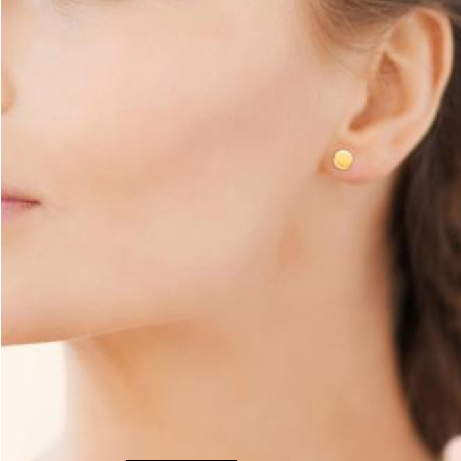 Boucles d'Oreilles - Puces Rondes - Plaqué Or