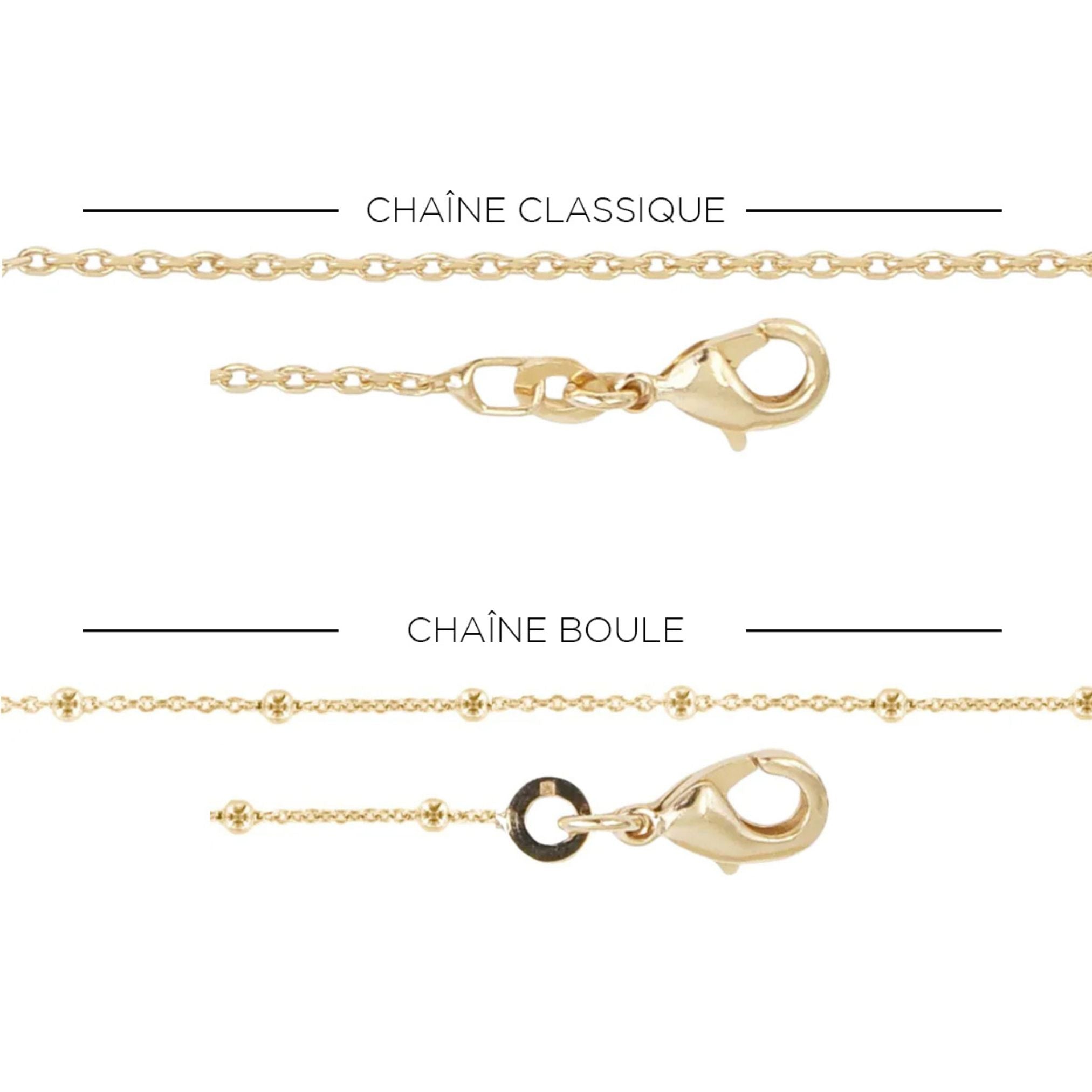 Collier Personnalisé Enfant – Médaille et Nacre – Plaqué Or 18K