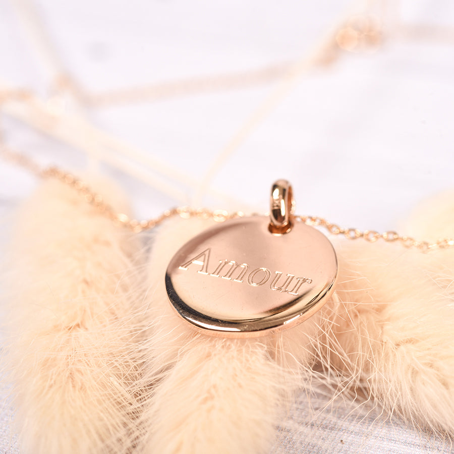 Collier personnalisé médaille bombée en plaqué or 18 carats – Isabelle B