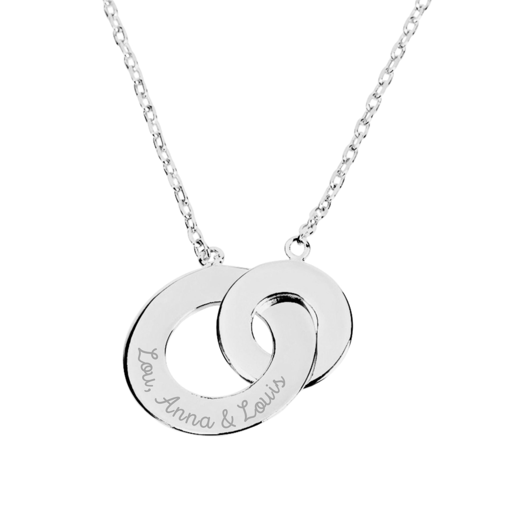 Collier Personnalisé Femme - Anneaux Entrelacés - Argent 925