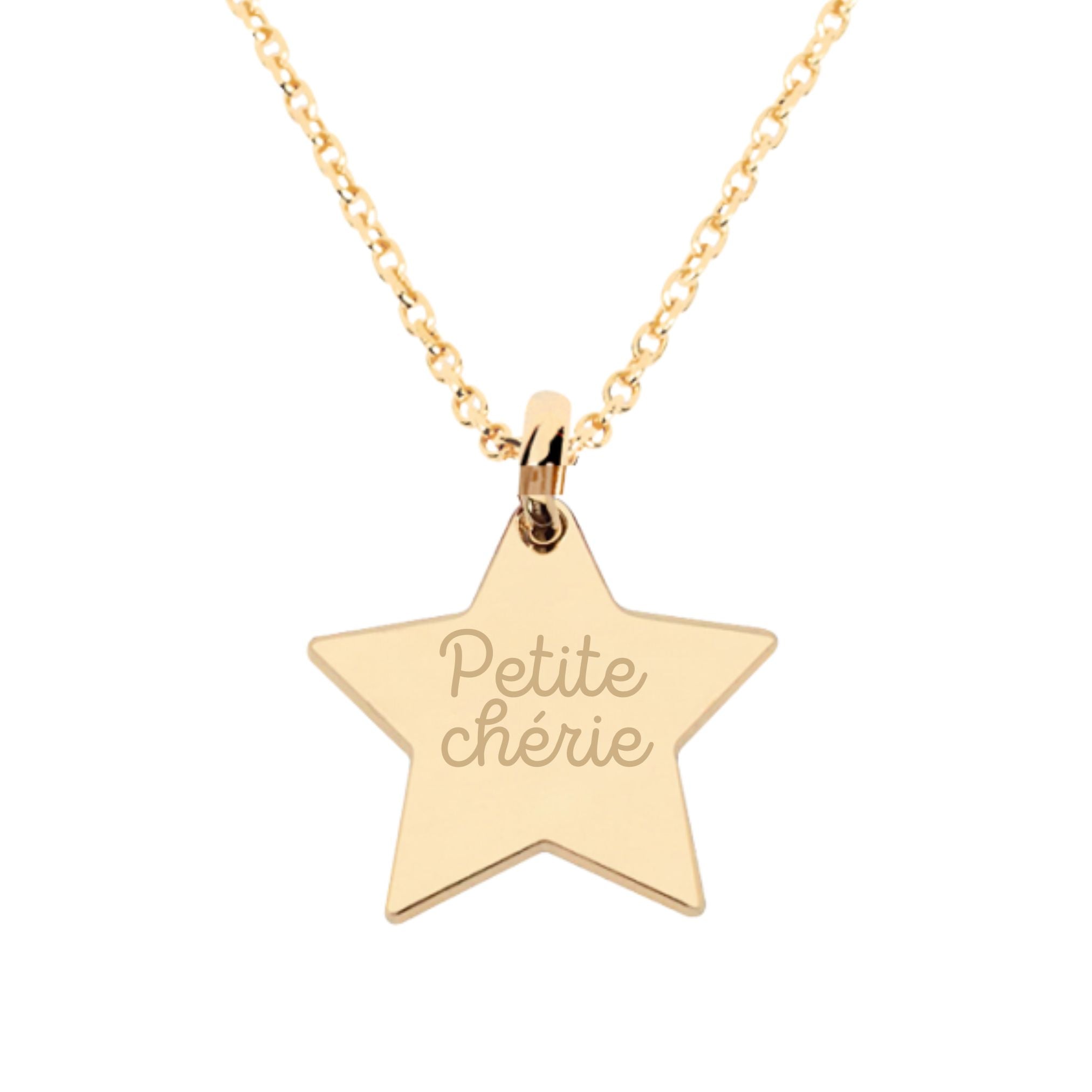 Collier Personnalisé Enfant – Étoile – Plaqué Or 18K