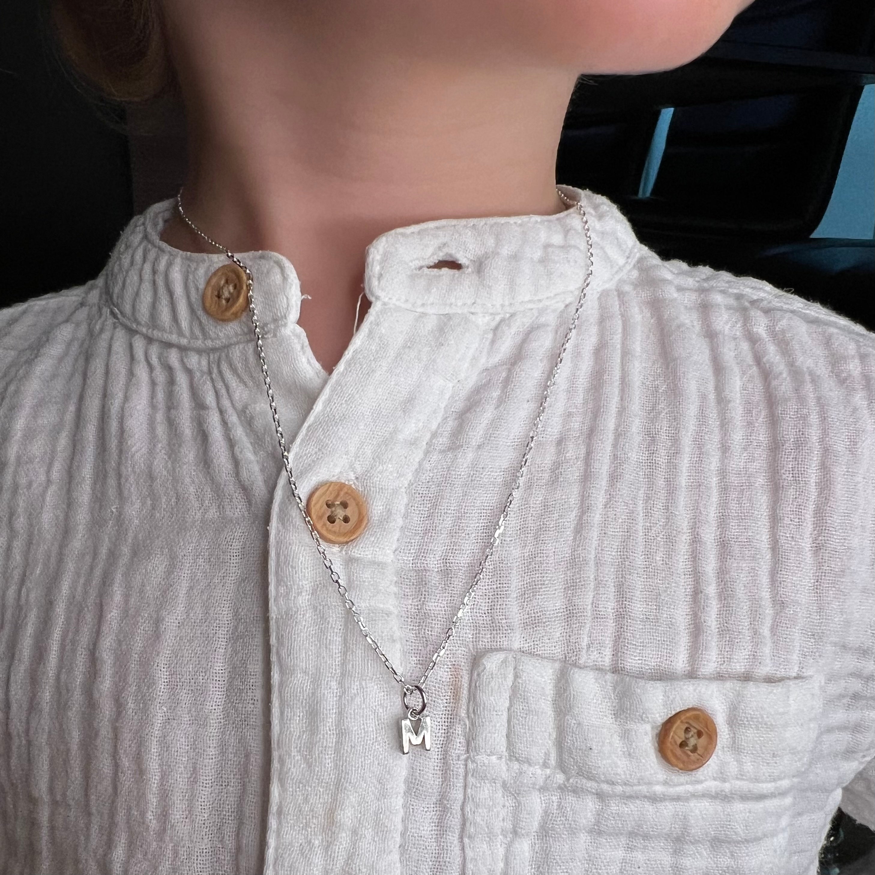 Collier Personnalisé Enfant - Lettre Initiale 5 mm - Argent 925
