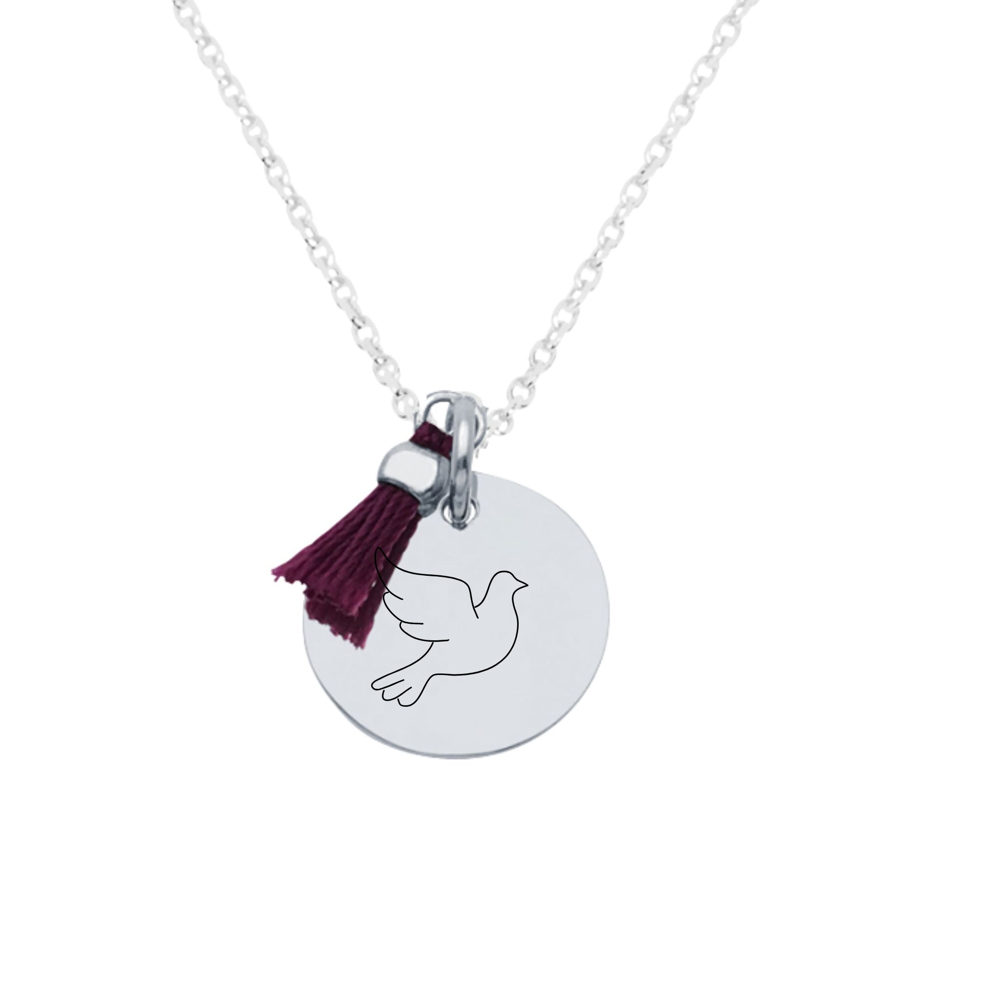 Collier Personnalisé Enfant - Médaille et Pompon - Argent 925