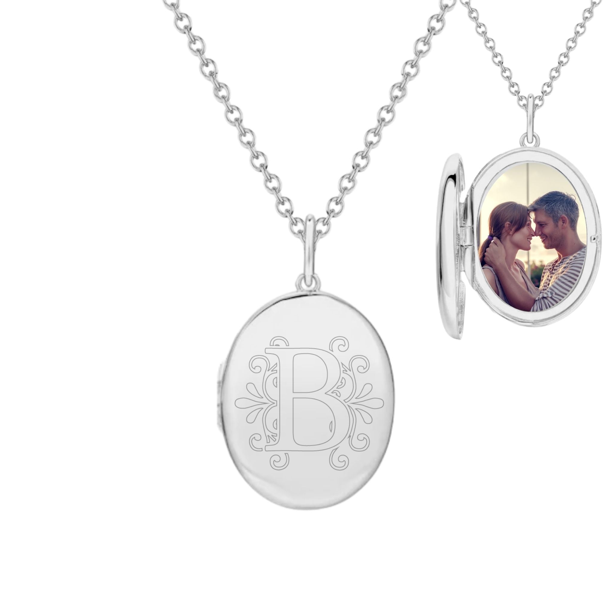 Collier Personnalisé Femme - Grand Médaillon Secret - Argent 925