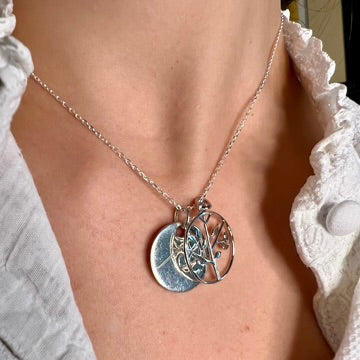 Collier Personnalisé Femme - Arbre de Vie & Médaille - Argent