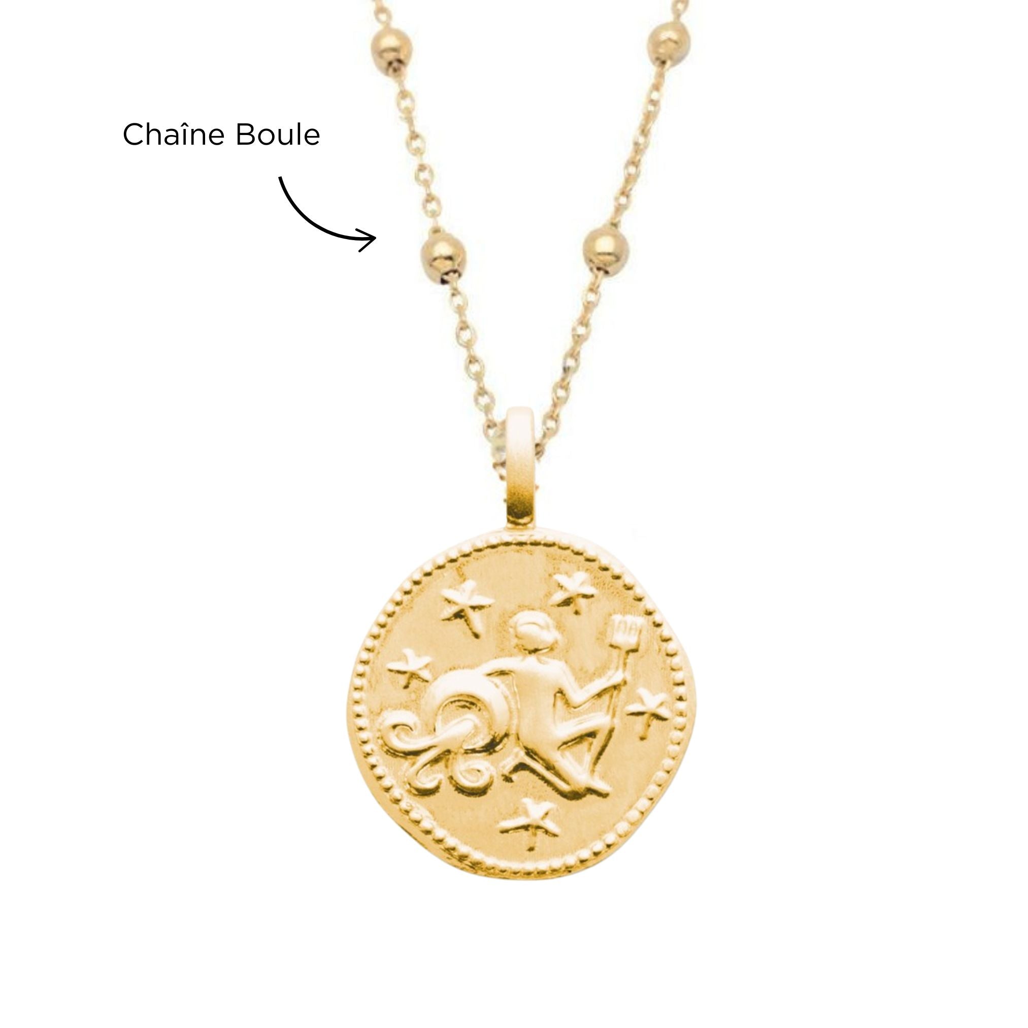 Collier Personnalisé Femme - Zodiaque - Plaqué Or 18K