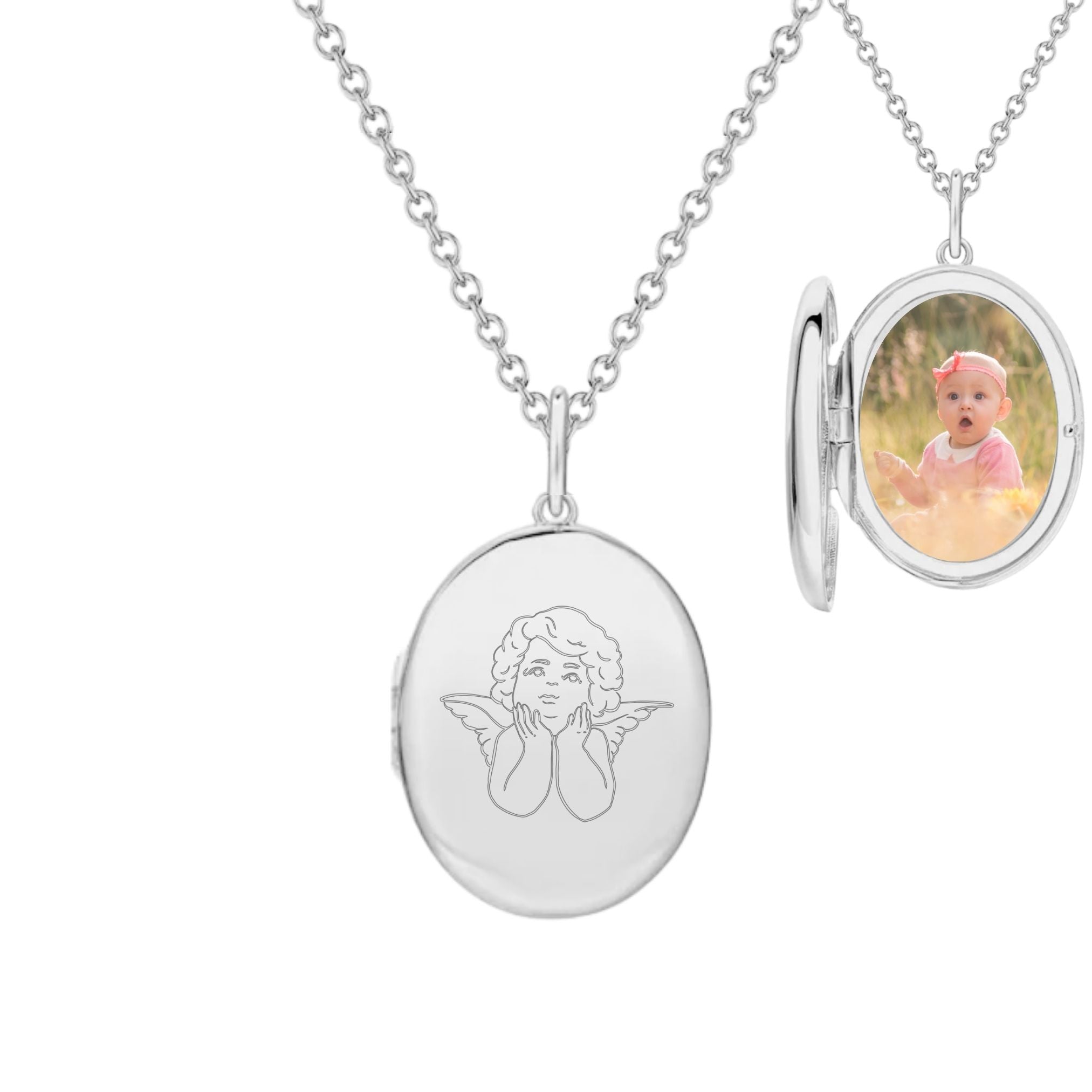 Collier Personnalisé Femme - Grand Médaillon Secret - Argent 925