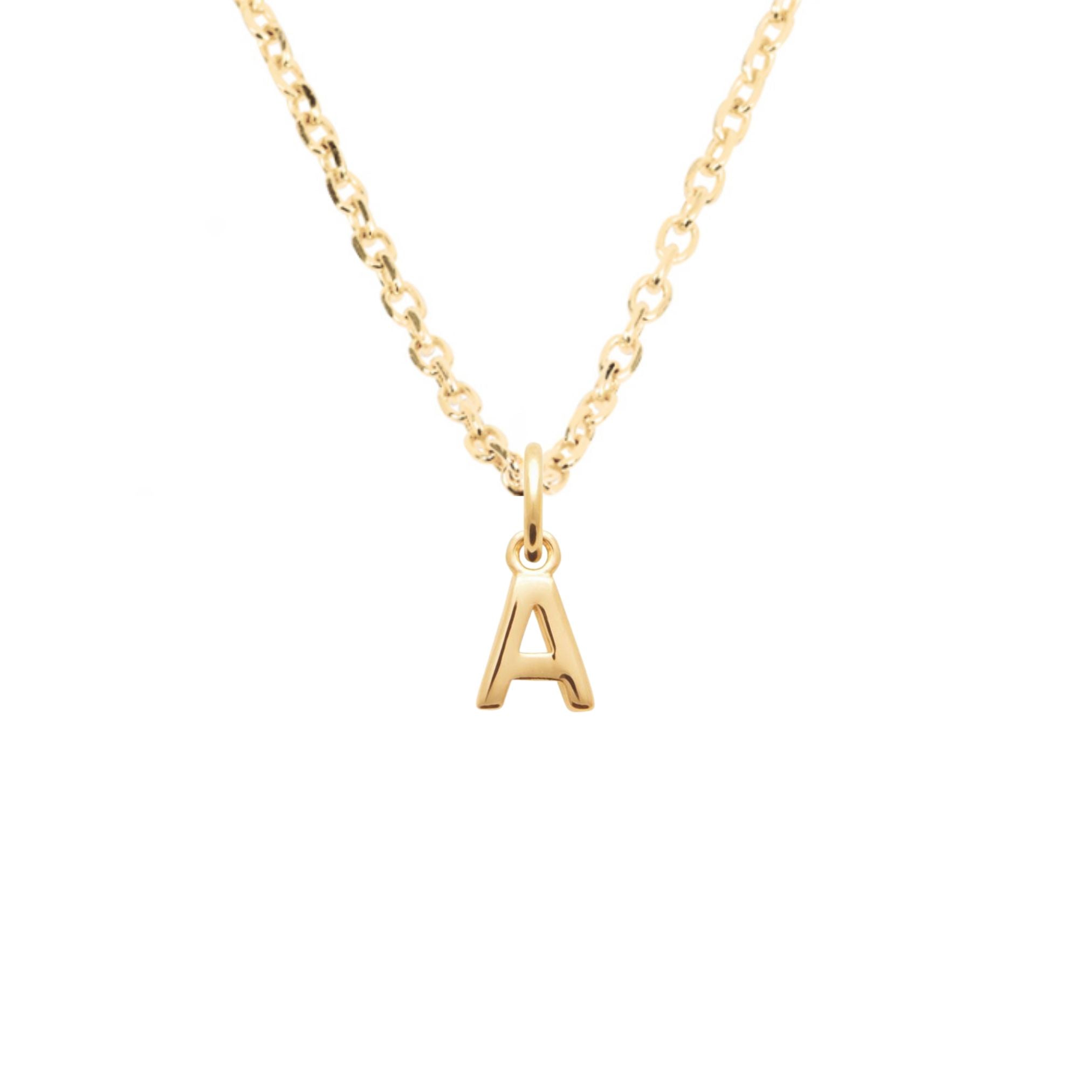 Collier Personnalisé Enfant - Lettre Initiale 5 mm - Plaqué Or 18K