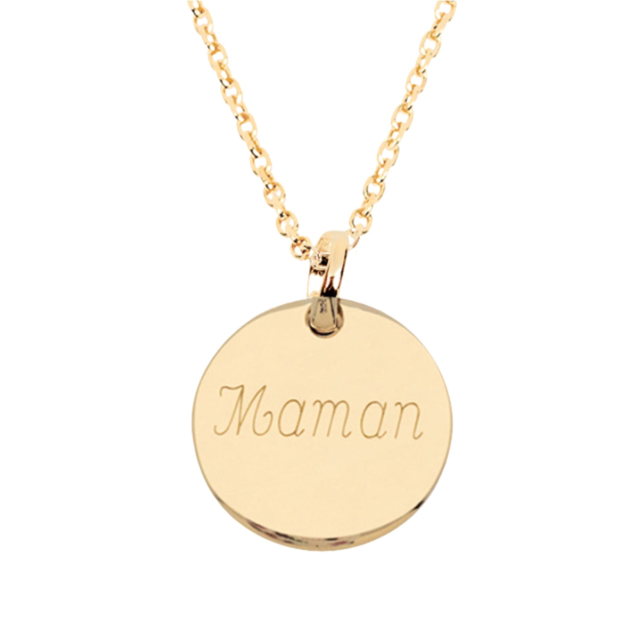 Collier personnalisé médaille bombée en plaqué or 18 carats – Isabelle B