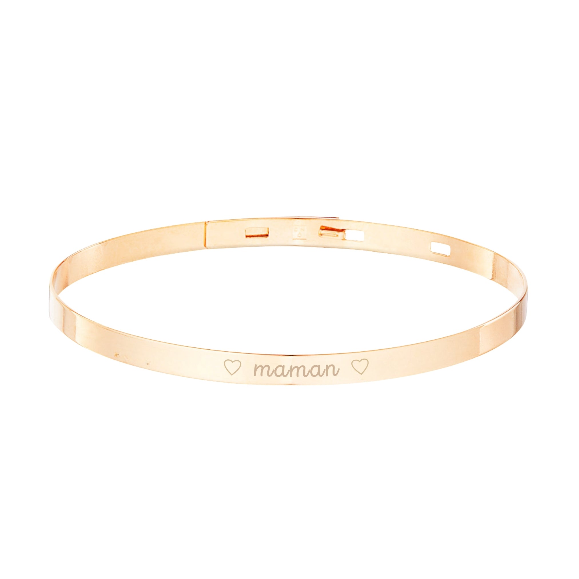 Bracelet Personnalisé Femme - Jonc Semi-Rigide - Plaqué Or 18K