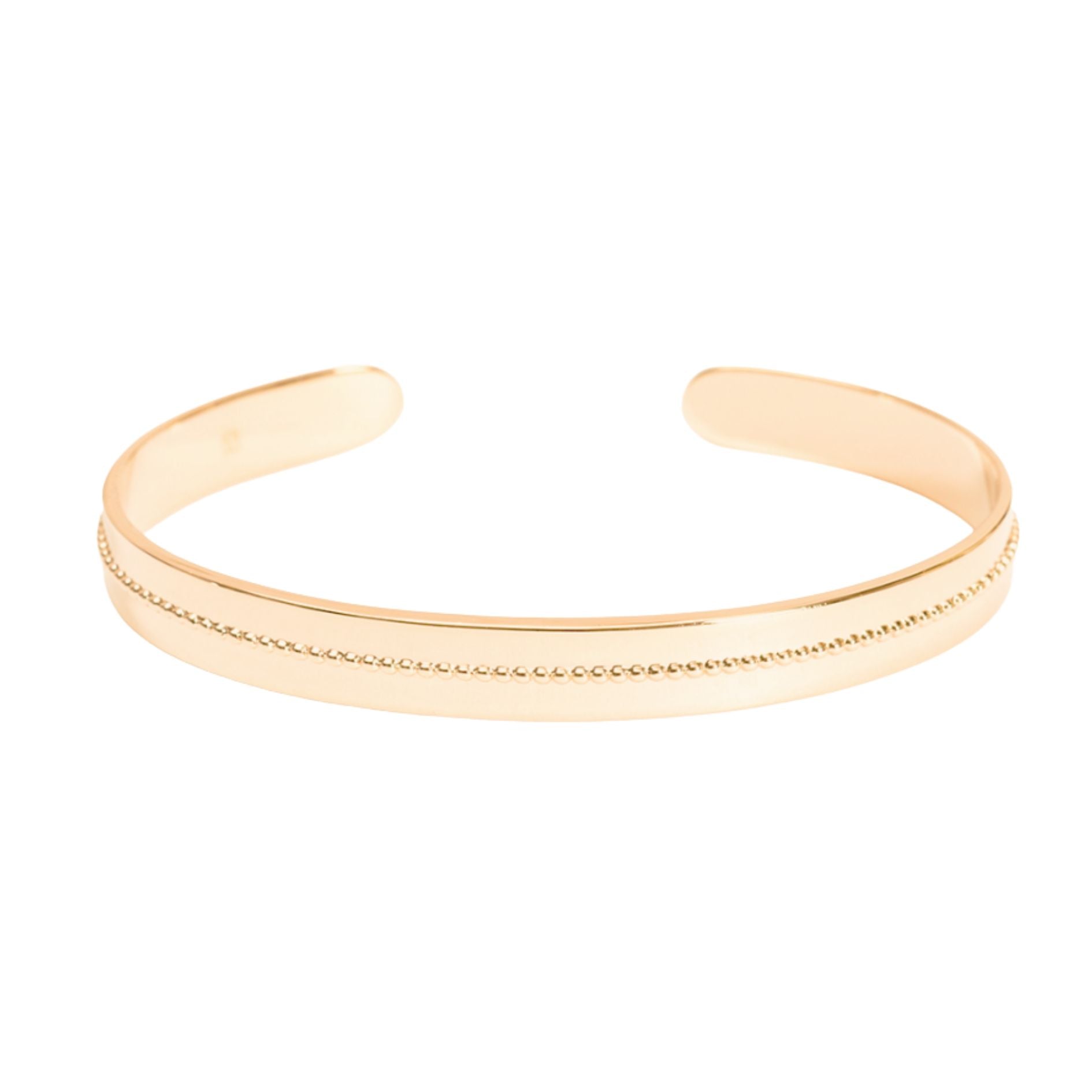 Bracelet Personnalisé - Jonc Perlé - Plaqué Or 18K