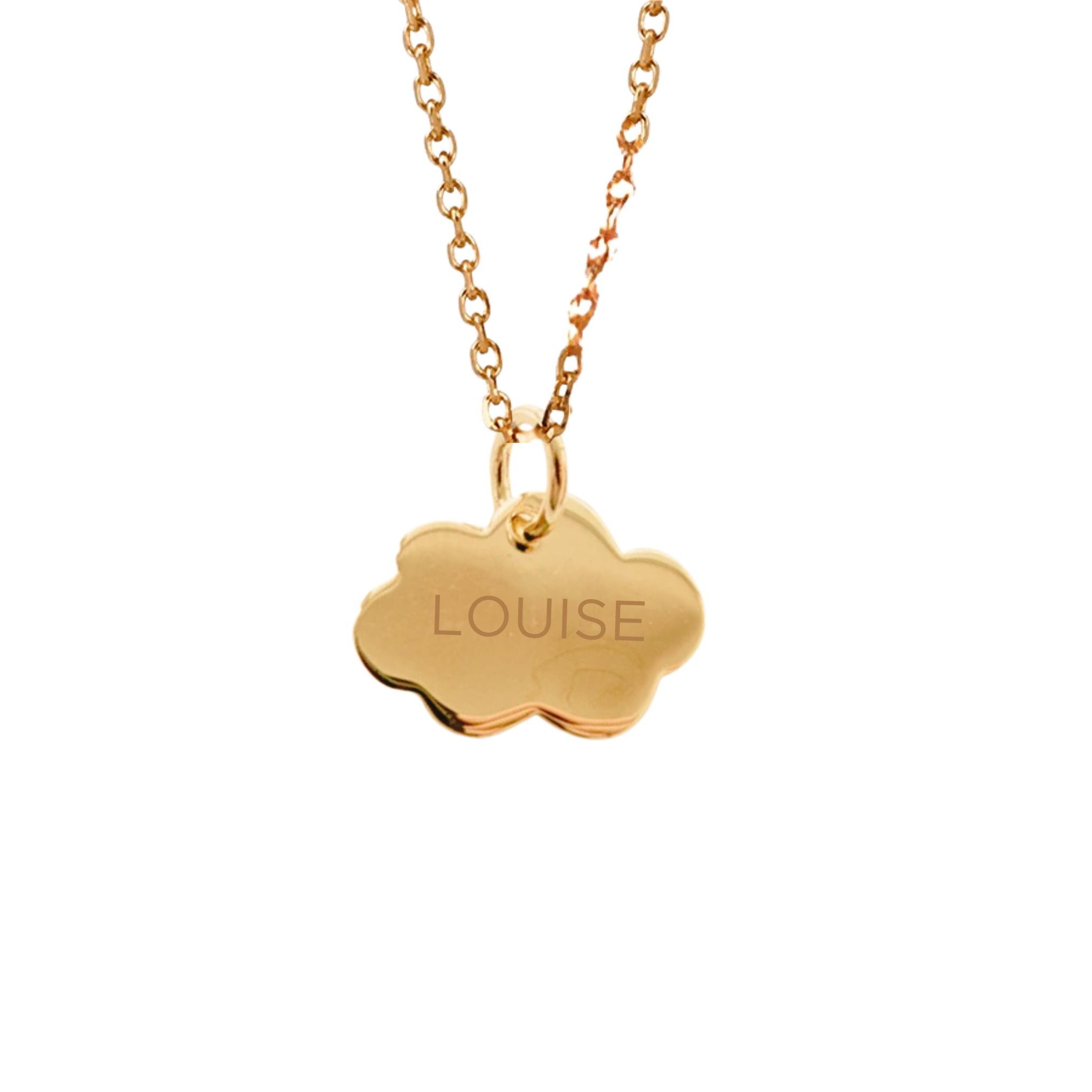 Collier Personnalisé Enfant - Nuage - Plaqué Or 18K