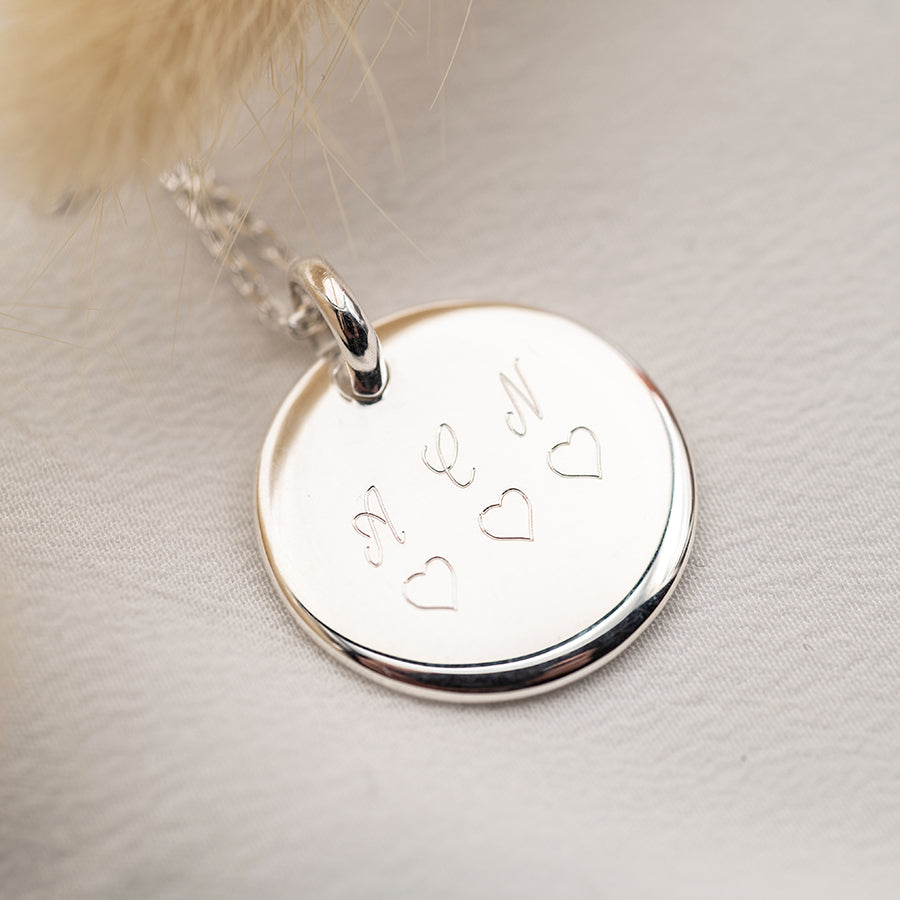 Collier personnalisé médaille bombée en argent 925 – Isabelle B