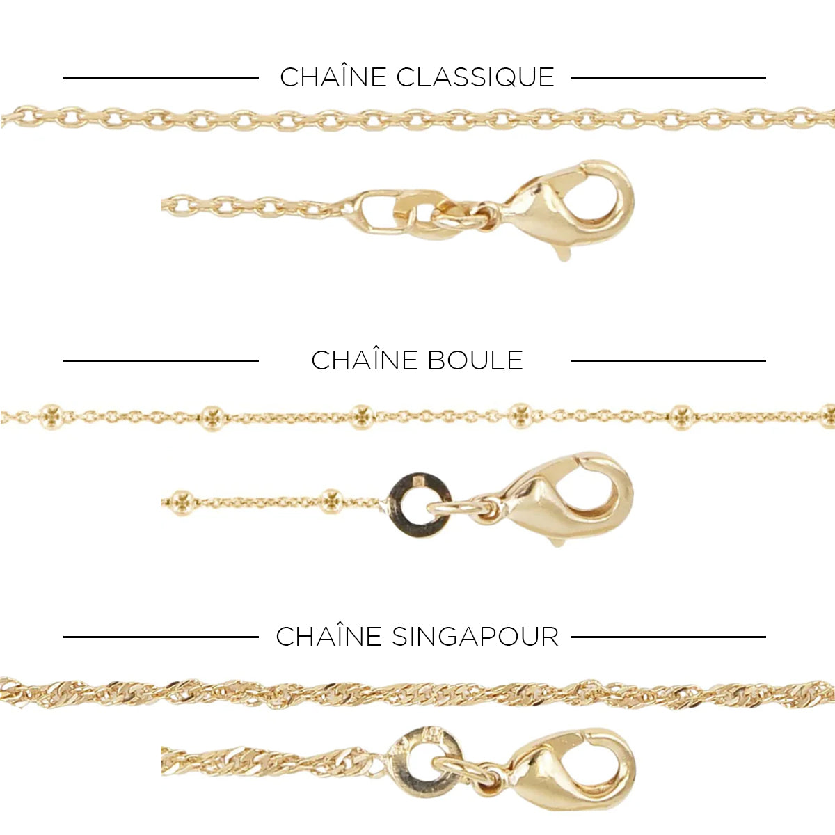 Collier Personnalisé Femme - Camélia - Plaqué Or 18K