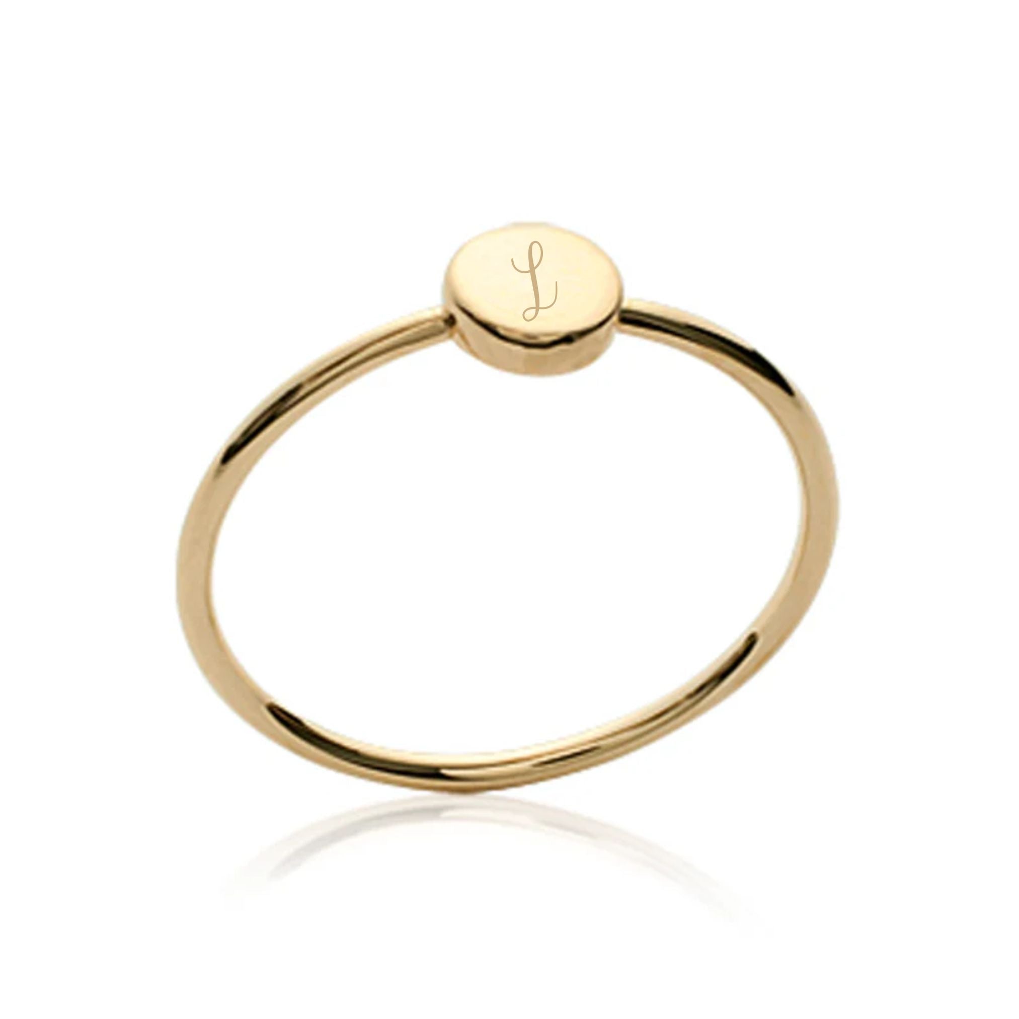 Bague Personnalisée Femme – Mini Pastille – Plaqué Or 18K