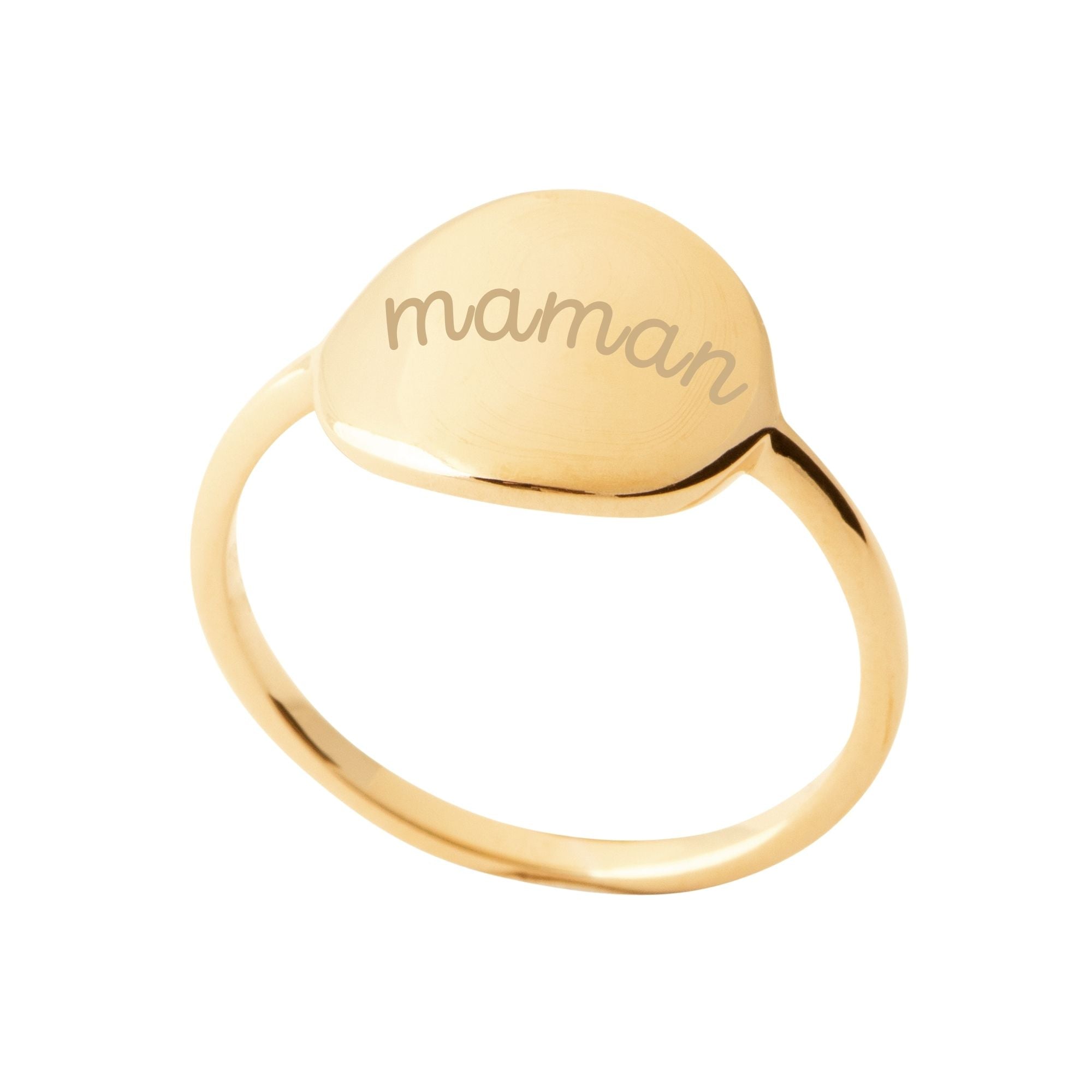 Bague Personnalisée Femme – Pastille Ronde – Plaqué Or 18K