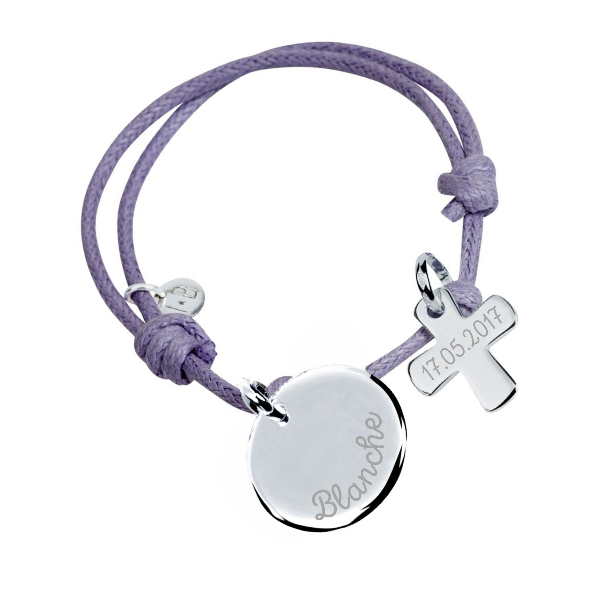 Bracelet Personnalisé Enfant, Baptême ou Communion – Médaille & Croix – Argent 925