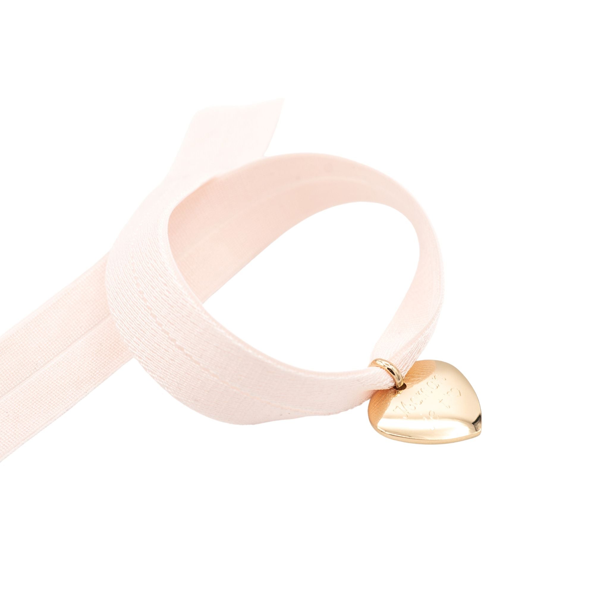Bracelet Personnalisé Cordon Élastique - Coeur - Plaqué Or 18K