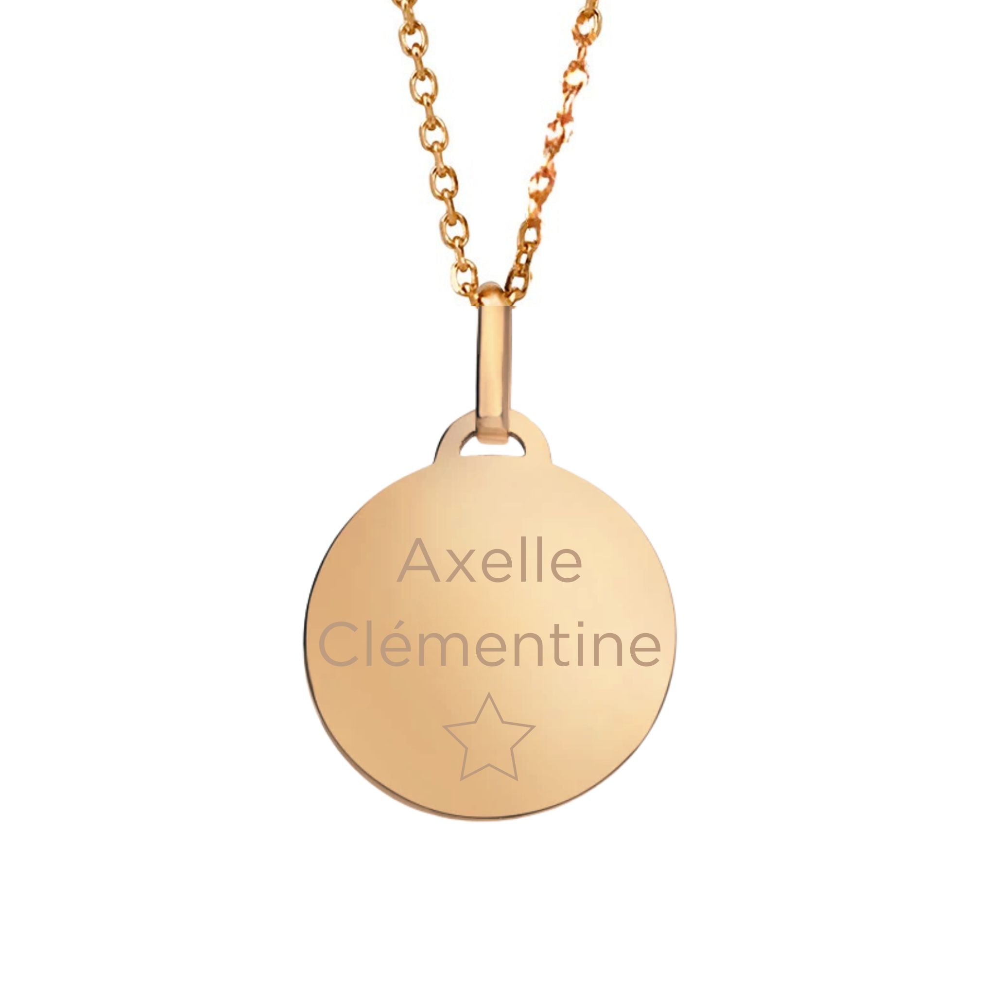 Collier Personnalisé Homme - Médaille - Plaqué Or 18K