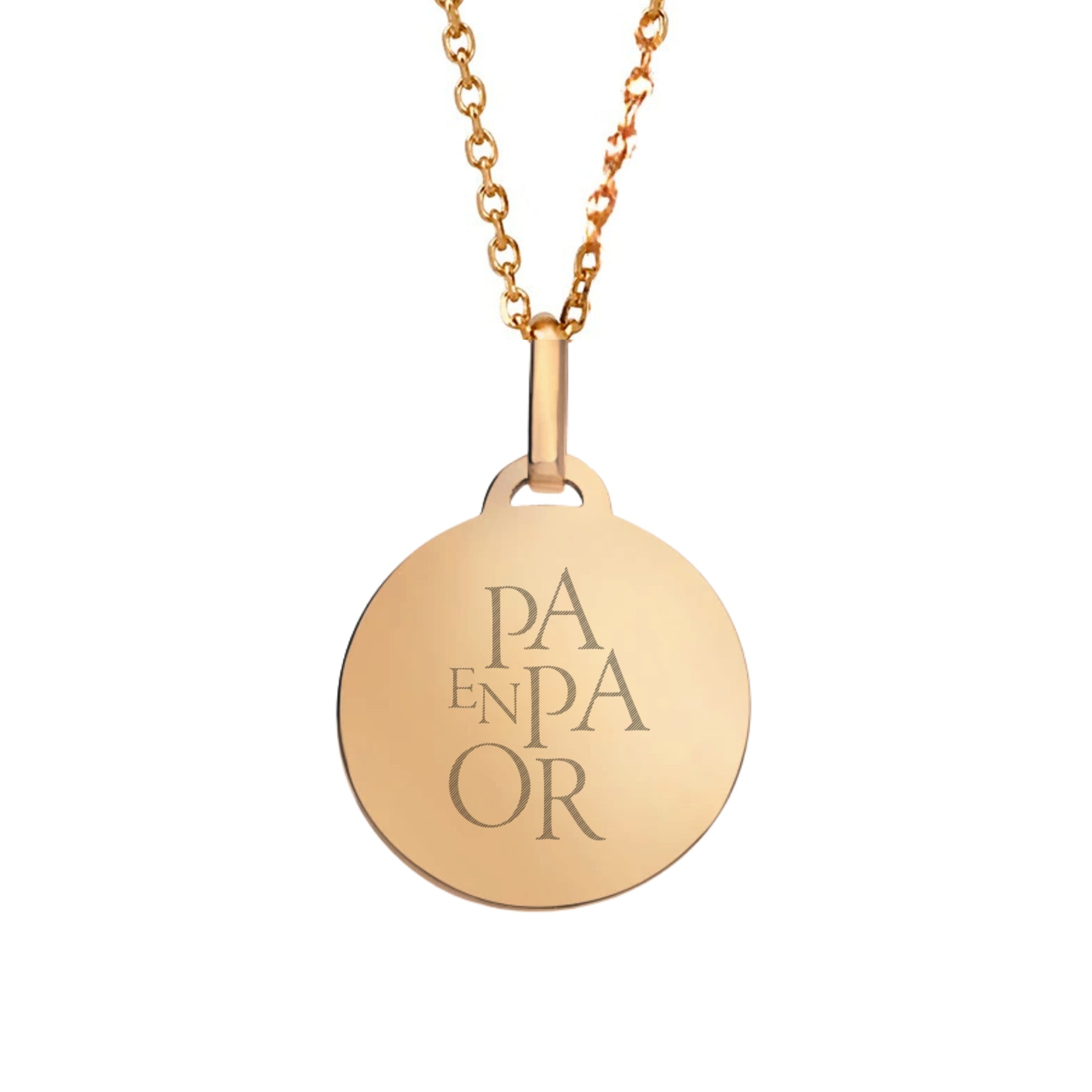 Collier Personnalisé Papa - Médaille - Plaqué Or 18K