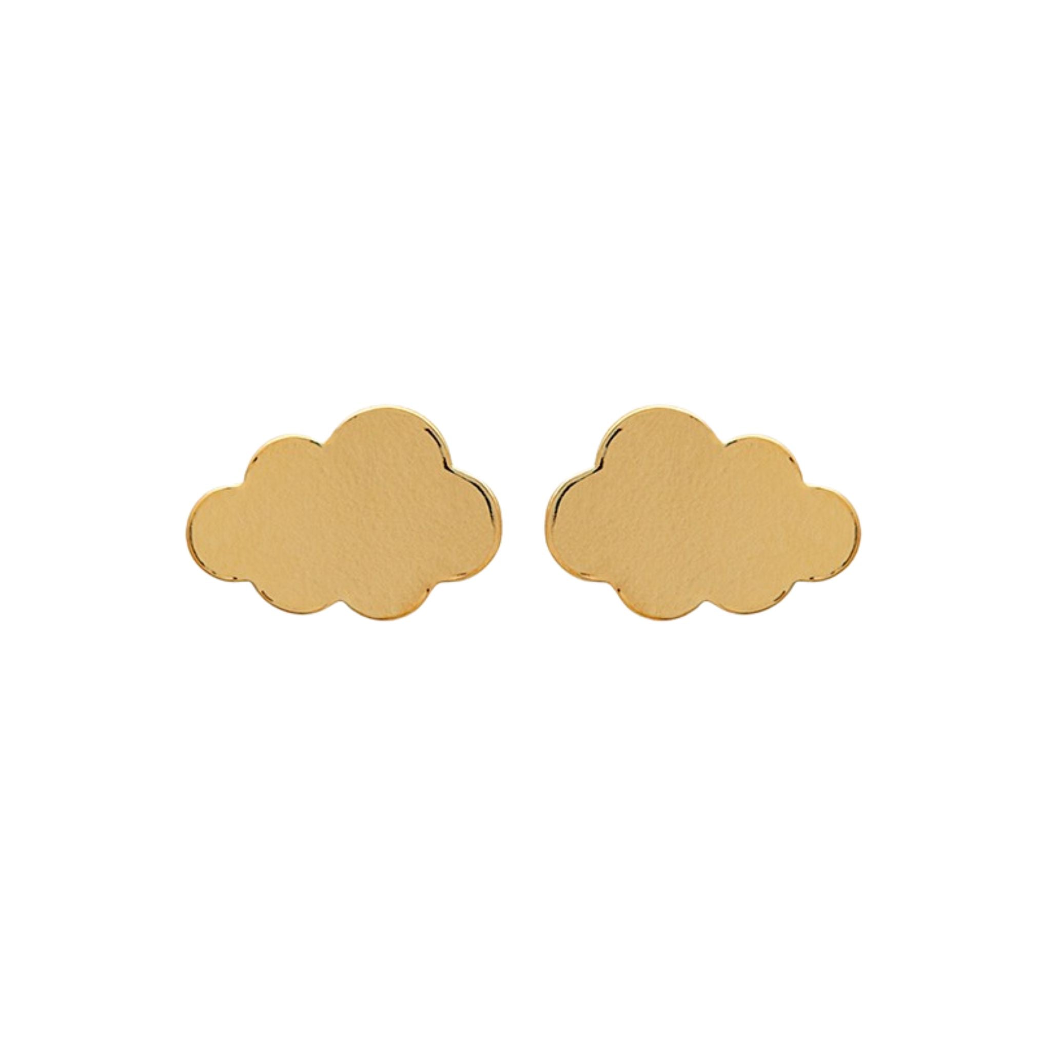 Boucles d’Oreilles Enfant – Nuages – Plaqué Or 18K