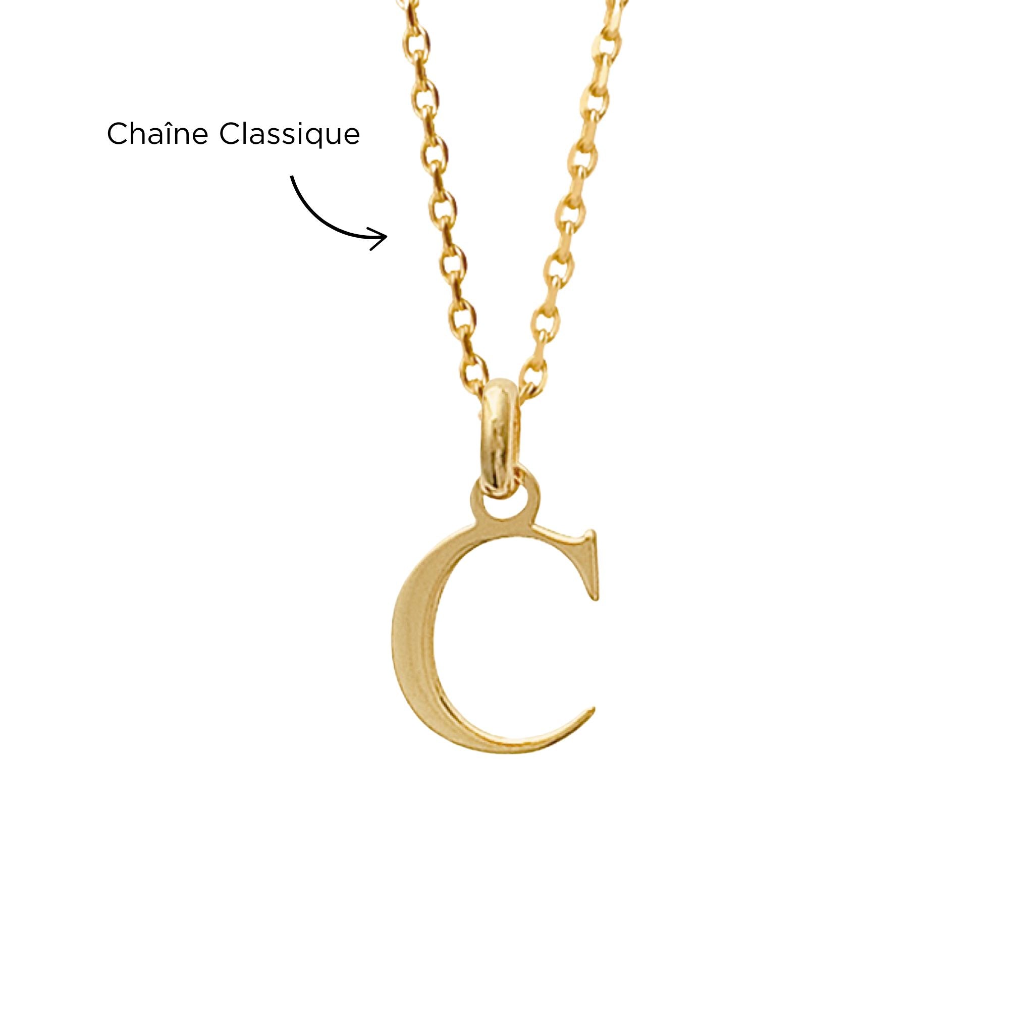 Collier Personnalisé Femme - Initiale - Plaqué Or 18K