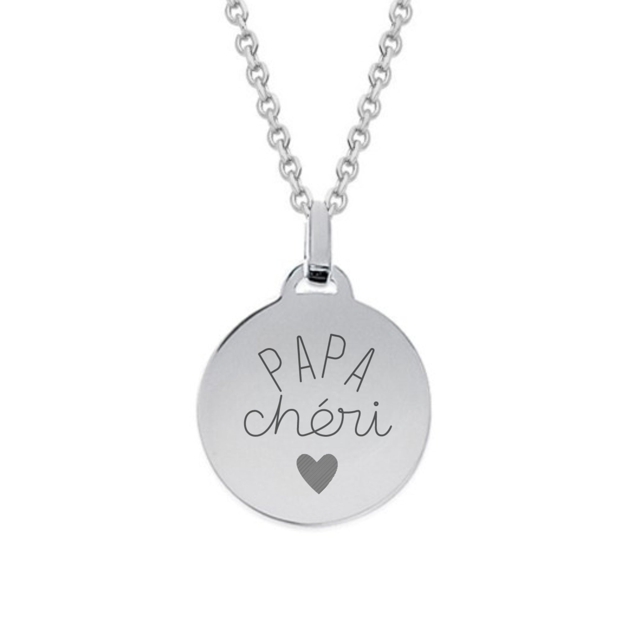 Collier Personnalisé Papa - Médaille - Argent 925